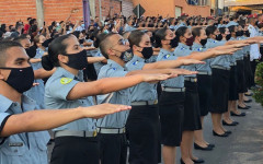 Novos alunos do Colégio da Polícia Militar Unidade III em Araguaína. 