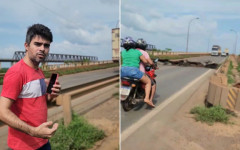 Vereador Elias Cabral Junior (Republicanos) gravava um vídeo denunciando situação da ponte segundos antes do desabamento. 