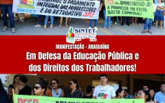  Professores da rede municipal protestaram em frente ao gabinete do prefeito Wagner Rodrigues em Araguaína