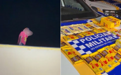 Menor é flagrado no telhado com sacola cheia de chocolates furtados em loja no centro de Araguaína.