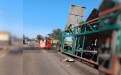 Batida aconteceu no km 697 da via da rodovia BR-153, no sul do estado 