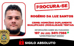 Informações sobre seu paradeiro podem ser fornecidas à 2ª Divisão, por meio do telefone/WhatsApp (63) 3411-7366. O anonimato é garantido 
