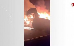 Caminhão pega fogo e deixa feridos após acidente na TO-373