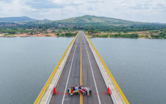 Presidente da República, Luiz Inácio Lula da Silva, durante a visita à Ponte Xambioá e o corte da fita de inauguração 