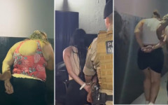 Trio de mulheres detido pela PM após suspeita de furtos em série em farmácias do Centro de Araguaína; abordagem ocorreu na Rua Rui Barbosa