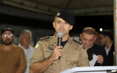 Valdeone Dias durante cerimônia de despedida do 2º BPM em Araguaína