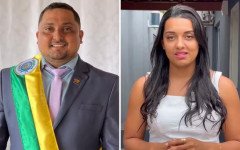 Sandrimar Alves (UB) e a sobrinha e secretária, Tauana Ferreira da Silva Moraes