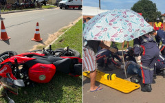 Vítima de 78 anos foi encaminhada em estado grave ao hospital; motociclista também foi atendido