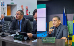 Os vereadores Terciliano Gomes e José da Guia durante sessão ordinária na Câmara Municipal de Araguaína, nesta quarta-feira (1º)