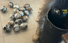 Cilindro de ferro com 18 kg de haxixe e 1 kg de maconha foi localizado pela PRF dentro de mala no compartimento de bagagens do ônibus 