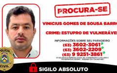 Divulgação da Polícia Civil do Tocantins com informações do procurado