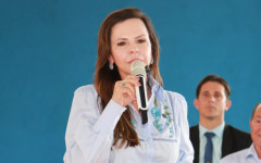 Senadora Professora Dorinha durante anúncio da destinação de recursos para assistência social e esporte no Tocantins