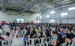 Profissionais da educação municipal durante abertura do 1° Ciclo Formativo 2026 do Alfabetiza Mais Tocantins, no Centro de Convenções José Pereira Neto