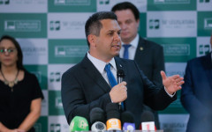  Deputado federal Tiago Dimas (Podemos-TO) durante evento de destinação de recursos para municípios tocantinenses