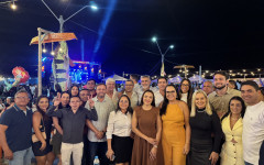 Deputado Amélio Cayres (MDB) durante a 21ª Festa do Peixe, em São Sebastião do Tocantins 