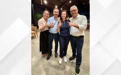 José Miguel, prefeito Wagner Rodrigues e senadora Professora Dorinha durante articulação política em Araguaína