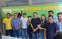 Pré-candidato ao governo do Tocantins, Vicentinho Jr (PSDB) em coletiva de imprensa em Araguaína