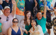 Senadora Professora Dorinha visitou a Praia da Gaivota, em Araguacema, ao lado do prefeito Marquinho e de lideranças locais durante a temporada de praia.