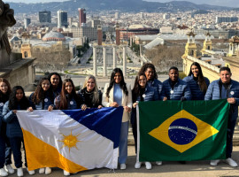 Comitiva do Tocantins registra chegada à Barcelona em Montjuïc