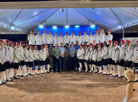 Amélio Cayres durante a solenidade de incorporação no Colégio Militar em Augustinópolis