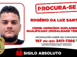 Informações sobre seu paradeiro podem ser fornecidas à 2ª Divisão, por meio do telefone/WhatsApp (63) 3411-7366. O anonimato é garantido 