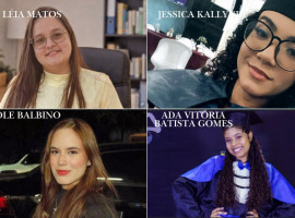 1) Ruth Léia Matos Benício, aprovada em Biomedicina, pela FAG; 2) Jessica Kallyne, aprovada no curso de Direito, pela Unitins; 3) Nicole Balbino, aprovada no curso de Fonoaudiologia, da Unitins; 4) Ada Vitória Batista Gomes, aprovada no curso de Engenhari