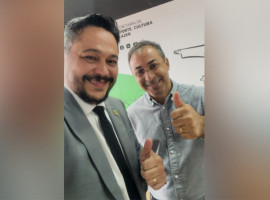 Presidente da Câmara de Araguaína, Max Fleury, e o prefeito Wagner Rodrigues alinham retomada da obra da nova sede do Legislativo municipal.