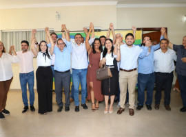 Pré-candidatos do Republicanos durante evento de lançamento da chapa para deputado estadual no Tocantins 