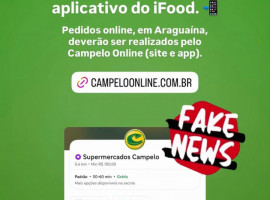 Logo do Supermercados Campelo; empresa orienta clientes a ignorarem falsas promoções divulgadas por conta fake no iFood 
