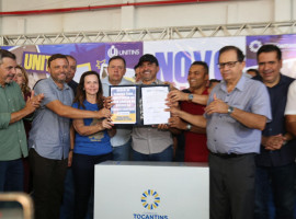 Senadora Professora Dorinha durante evento de assinatura da ordem de serviço para construção do câmpus da Unitins em Augustinópolis 