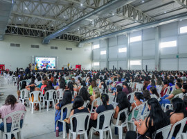 Profissionais da educação municipal durante abertura do 1° Ciclo Formativo 2026 do Alfabetiza Mais Tocantins, no Centro de Convenções José Pereira Neto