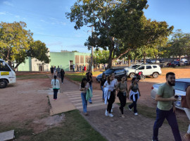 Estudantes durante edição anterior do Exato; prova será aplicada neste domingo (17) em 14 municípios do Tocantins