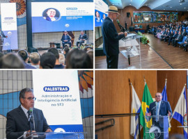 Ministros do STJ Afrânio Vilela e Teodoro Silva Santos durante evento no TCETO, em Palmas