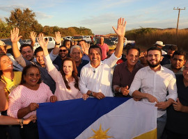 Gaguim durante agenda no interior do Tocantins, onde visitou oito municípios em quatro dias e participou de encontros com lideranças e moradores 