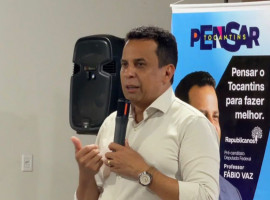 Pré-candidato a deputado federal Fábio Vaz durante Caravana Pensar Tocantins em Pedro Afonso 