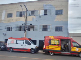 Pintor foi socorrido pelo Samu após sofrer uma descarga elétrica durante serviço em um prédio no Centro de Araguaína.