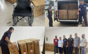 Cadeiras de rodas hospitalares doadas à Fundação Pró-Rim serão usadas no transporte interno de pacientes durante tratamento de hemodiálise