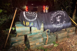 Droga foi localizada em depósito subterrâneo após operação conjunta da FICCO/TO e da Polícia Federal no estado.
