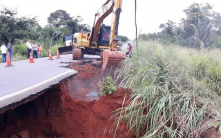 Trecho fica localizado no km 26, próximo ao município de Palmeiras do Tocantins.