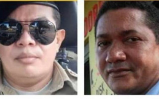 À esq., sargento Osmanilton e à direita, Sargento Benício.