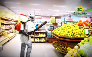 Supermercados Campelo intensificou as ações de higenização das lojas. 