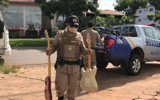 Equipamentos recuperados pela Polícia Militar. 