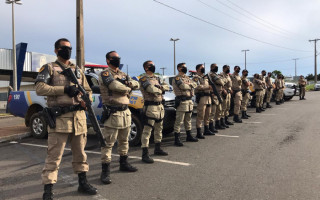 Homens da PM estão de prontidão para manter a ordem em Araguaína