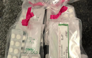 Kit de medicamentos para a Covid-19.