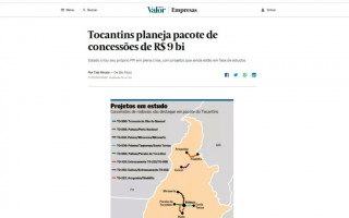 Site e versão impressa do Jornal Valor Econômico, publicaram reportagem sobre o Programa de Parcerias e Investimentos do TO.