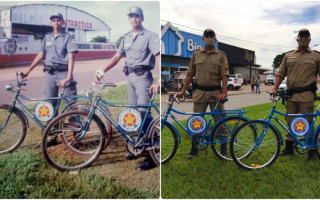 Policiais Militares recriam foto feita há 21 anos em Araguaína