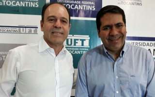 Vereador Marcus Marcelo e reitor da UFT em exercício, Luis Bovolato.