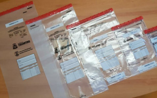 Envelopes de Segurança para guardar vestígios coletados.