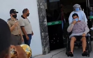 Capitão da PM foi homenageado na saída do Hospital, em Palmas.