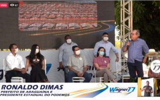 Ronaldo Dimas em convenção do SD que oficializou Wagner Rodrigues como candidato a prefeito. 